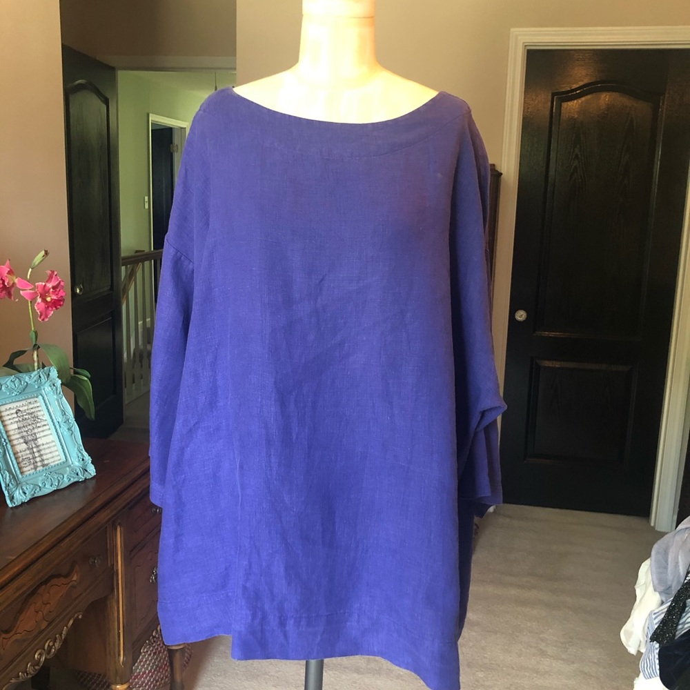 Bryan Walker 3/4 sleeve linen tunic top